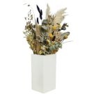 Fleurs séchées vase tube blanc (hauteur 30cm)