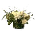 Bouquet Fleurs Blanches et feuillage (40x30cm)